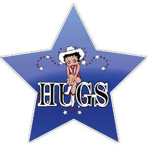  Betty Boop Hugs Texas Star Cowboy Car Bumper Sticker Decal 