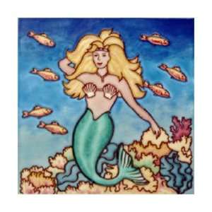  Mermaid Ceramic Wall Art Tile 4x4