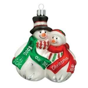 Waterford Holiday Heirlooms Our First Christmas Snowman Couple, Dated 
