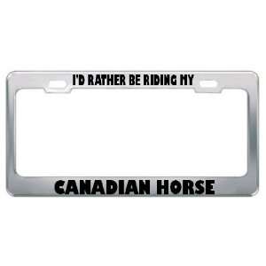  ID Rather Be Riding My Canadian Horse Metal License Plate 
