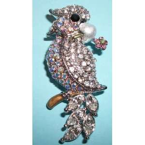    Spoontiques Pin / Brooch   Crystal Parrot Pin 