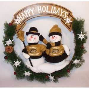  Purdue BOILERMAKERS Snowman Holiday CHRISTMAS WREATH New 