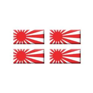  Japan Japanese Flag   3D Domed Set of 4 Stickers 
