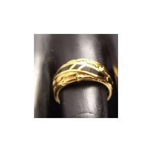  Unisex Black and Goldtone Band 