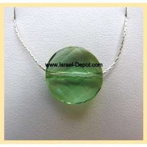   Twist Green Peridot Crystal 925 Silver Chain Necklace 