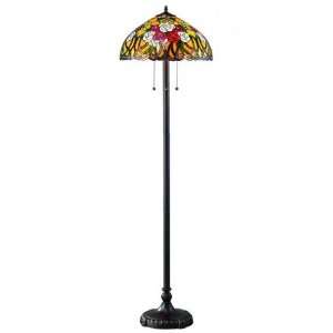   Floor Lamp with Tiffany Glass Round Shade from the Rosa Collection
