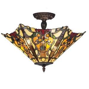   Fixture with Tiffany Glass Round Shade from the Mandolin Collection