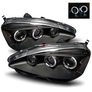  02 04 Acura RSX Halo Projector Headlights   JDM Black Automotive