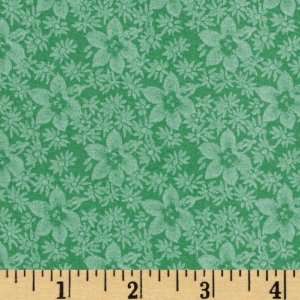  44 Wide Calico Garden Flower Light Green Fabric By The 