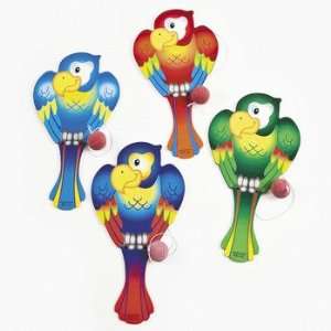  12 Parrot Paddleballs   Games & Activities & Paddleball 