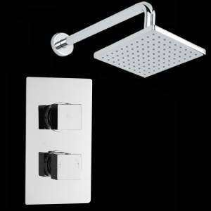   Twin concealed thermostatic shower faucet fixed head