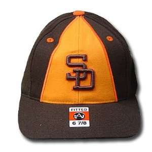 MLB SAN DIEGO PADRES BROWN HAT CAP FITTED 7 1/8 RARE  