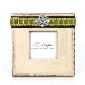   Picture Frame   Brown/Green Ribbon & Shelby Brooch 