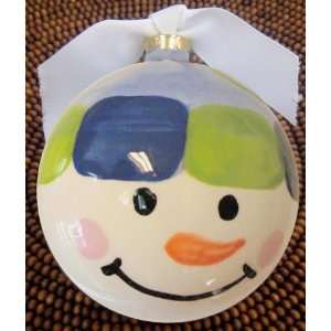  Blue Green Snowface Personalized Ornament