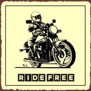  Motorcycle Ride Free Vintage Metal Art Motorcycle Retro 