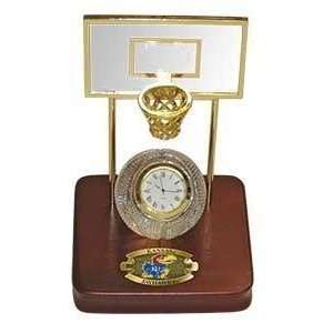 Kansas Jayhawks Crystal Basketball Clock NCAA College Athletics 