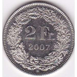  2007 B Switzerland 2 Franc Coin 