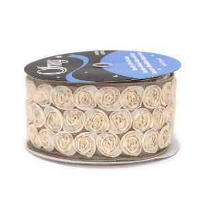   Wired Edge Love Knots Craft Ribbon, 4 Inch by 10 Yard Spool, Champagne
