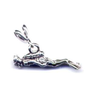  Scuba Diver Pendant Sterling Silver Jewelry Gift Boxed 