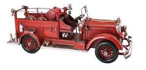 FIRE ENGINE Tin Great Antique Finish firefighter model  