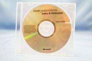 MSDN Subscriptions Index & Webcasts March 2005 PC CD Program Fast 