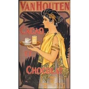  CHOCOLAT CHOCOLATE WOMAN CACAO VAN HOUTEN FRENCH 22 X 36 