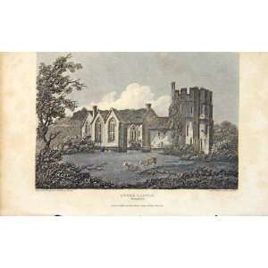   Stoke Castle England Antique Print Old Art Shropshire