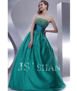 JSSHAN Green Strpaless Ball Long Party Hot Quinceanera Evening Prom 
