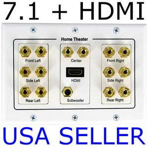   Speaker Wire Wall Banana Post Face Plate HDMI Port White (5.1 6.1