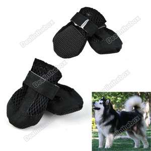   Dog Booties Shoes Air Holes Black Suede Synthetic Boot Fashion  