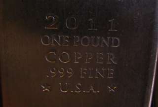 Pound .999 PURE COPPER BULLION BARS BUY and SELL  
