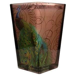  Punch Studio Peacock Candle In Glass