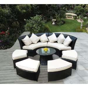   Weather Round Couch Set with Free Patio Cover Patio, Lawn & Garden