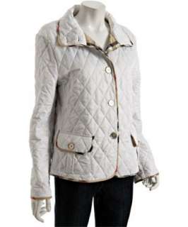 Burberry white quilted Longmere check trimmed jacket   up to 