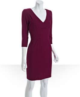 by Allen Schwartz bordeaux jersey v neck 3/4 sleeve dress 