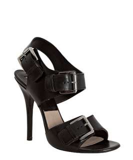 Michael Kors black leather buckle detail heeled sandals