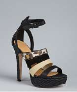 style #316963201 black leather and rafia platform Eben ankle strap 