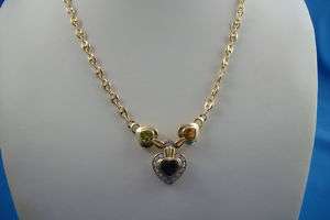 18 K. GEM STONES AND DIAMONDS NECKLACE MADE IN ITALY  