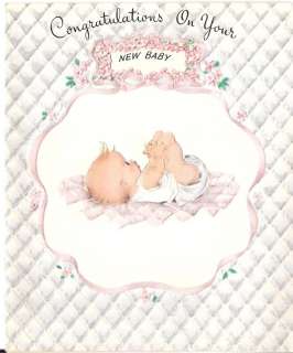 Vintage Baby Congratulations Card Unique & Unused  