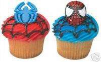 SPIDERMAN Cake Cupcake Rings/Party Favors  12 LOW S/H  