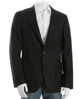 Gucci black twill wool 2 button blazer  