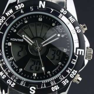 New Black Sprots Wrist Alarm Digital Dual Mens Watch 3  