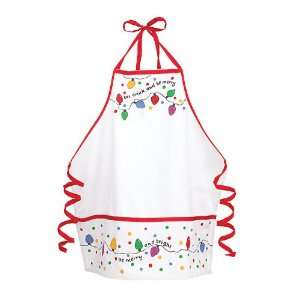  Eat Drink and Be Merry Apron Bright Christmas Lights
