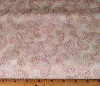 Perfectly Paisley Cream Floral Cotton Fabric 2yds  