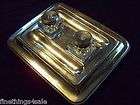   PLATE PARTNERS INKSTAND WITH CUT CUBE GLASS / CRYSTAL WELLS   SUPERB