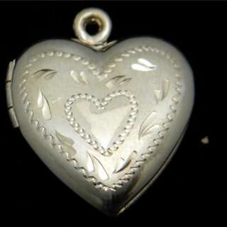   Engraved Gold Filled Heart Locket 19 x21mm New Old Stock w/ chain