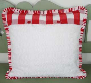 Vintage Wilendur Tablecloth Pillow Red Verbena  