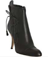 style #313087901 black leather Eustacia 90 side tie ankle boots