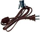 CLIP IN LAMP CORD for SALT LAMPS, VILLAGES & MORE 6 FOOT BROWN, On 