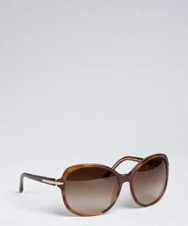 Prada brown scribble print acrylic oversize round sunglasses